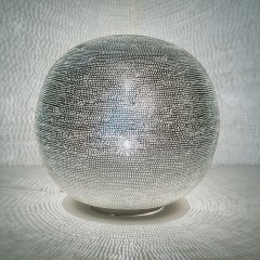 TABLE LAMP BALL FLSK SILVER PLATED 40 